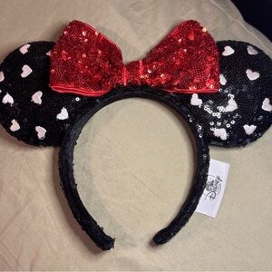 Disney Sequin Minnie Mouse Ears Headband - Black, Red, White